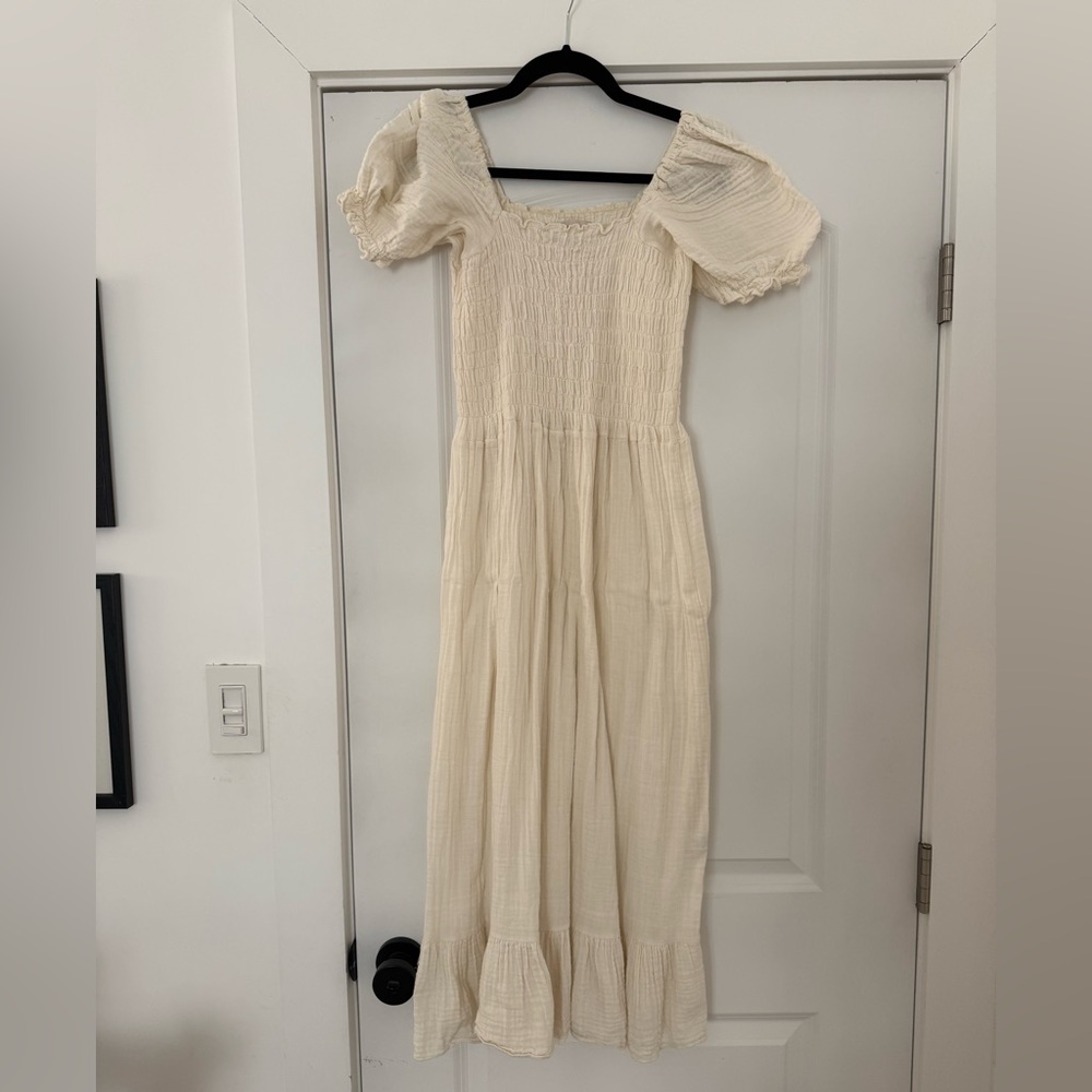 Monbebe Cream Smocked Dress